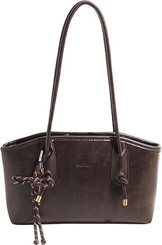 Vintage Shoulder Bag for Women Fall Hobo Handbag Brown Purse Faux Leather Shoulder Purse with Zipper in Kuwait