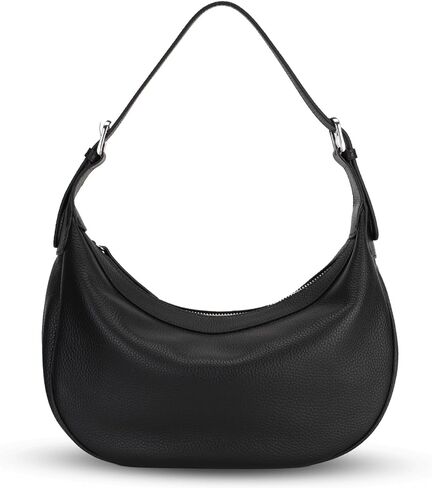 Genuine Leather Hobo Crossbody Bag for Women, Crescent Shoulder Purse with Two Adjustable Straps in Saudi Arabia