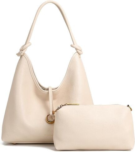 Hobo Bag for Women, 2 in 1 Tote Bag Set with Detachable Pouch, Soft Slouchy Shoulder Crossbody Purse in Saudi Arabia