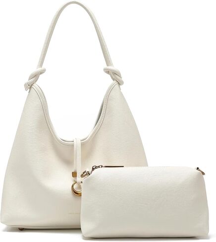 Hobo Bag for Women, 2 in 1 Tote Bag Set with Detachable Pouch, Soft Slouchy Shoulder Crossbody Purse in Saudi Arabia