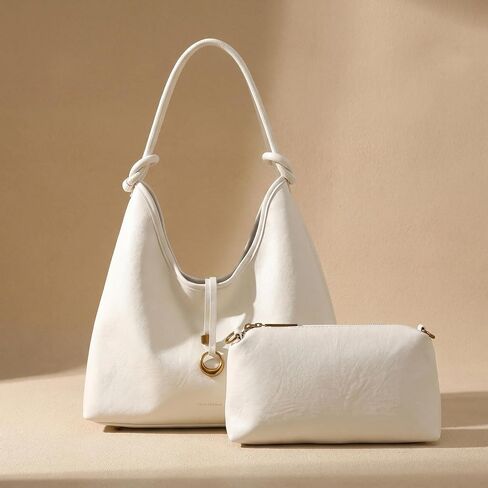 Hobo Bag for Women, 2 in 1 Tote Bag Set with Detachable Pouch, Soft Slouchy Shoulder Crossbody Purse in Saudi Arabia