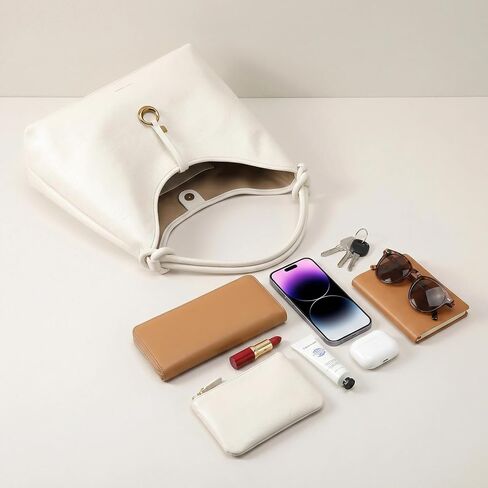 Hobo Bag for Women, 2 in 1 Tote Bag Set with Detachable Pouch, Soft Slouchy Shoulder Crossbody Purse in Saudi Arabia