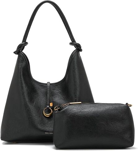 Hobo Bag for Women, 2 in 1 Tote Bag Set with Detachable Pouch, Soft Slouchy Shoulder Crossbody Purse in Saudi Arabia