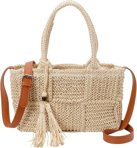 Straw Beach Bags for Women Summer Hobo Tote Woven Shoulder Bag Vacation Straw Purses Crossbody Handbags in Saudi Arabia