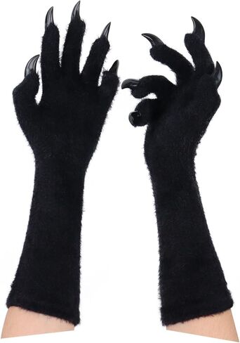 Furry Gloves with Paws-Soft claw Gloves for Halloween Costume Accessories in Kuwait