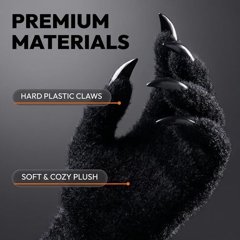 Furry Gloves with Paws-Soft claw Gloves for Halloween Costume Accessories in Kuwait