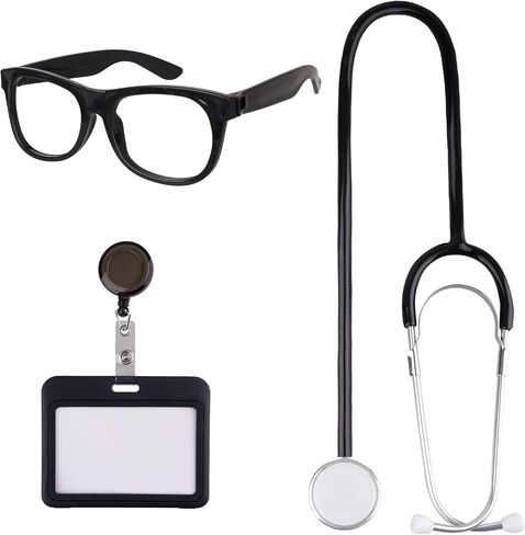 choyaxo Nurse Costume Accessories Including Stethoscope Lensless Glasses for Adults Halloween in Kuwait