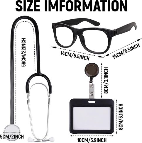 choyaxo Nurse Costume Accessories Including Stethoscope Lensless Glasses for Adults Halloween in Kuwait