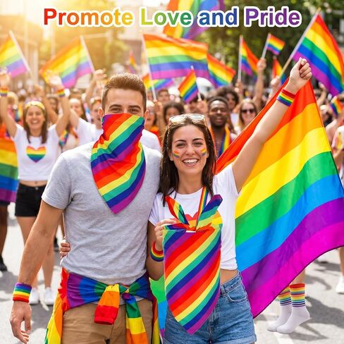 6Pcs Rainbow Accessories Set Includes Rainbow Socks Bandana Colorful Scarf for Women Men in Kuwait