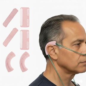 6Pcs Nasal Cannula Ear Cushions,Soft Oxygen Tubing Protectors,Comfort Ear Pads,for Prevent Cheek Indentation Discomfort and Oxygen Users to Help Relieve Ear Pain(Grey) in Saudi Arabia