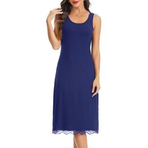 Lovasy Long Slip Dress for Women Lace Wide Straps Full Slips Tank Top Modal Soft Under Dresses Nightgown S-3XL in Saudi Arabia