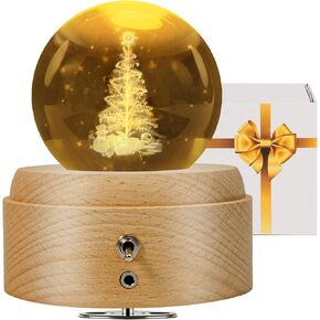 3D Crystal Ball Music Box, with Projection LED Lights, Rotating Wooden Base, Musical Box Gift for Birthday, Christmas, Valentine's Day, for Women Mom Daughter Girls (Dandelion) in Saudi Arabia