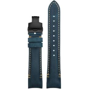Curved End 22mm 20mm Leather Watch Band Fit for Tudor Black Bay/Seiko/Casio/Armani/Hamilton in Saudi Arabia