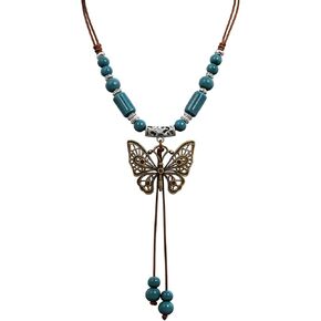 Boho Necklaces for Women Vintage Colorful Ceramic Bead Long Pendant Chain Hippie Bohemian Antique Flower Mystery Jewelry Jar Gifts in Saudi Arabia