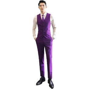 UNINUKOO Mens Suits 2 Piece Formal Suit Vest Pants Slim Fit Suits for Men Wedding Prom Tuxedo Dress Suit Set in Saudi Arabia