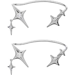 Fashion Star Clip Earrings Ear Cuff for Non-Pierced Ears Statement Cartilage Jewelry Rhinestone Earcuffs Wrap Earrings in Kuwait