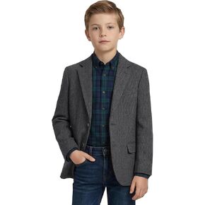 Boy's Tweed Blazer Sport Coat Formal Retro Jacket for Kids Boy Wedding Casual Jacket in Saudi Arabia