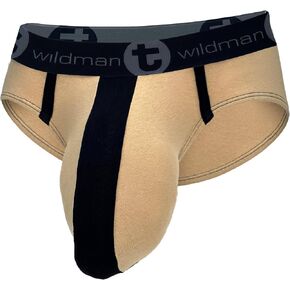 Wildmant Monster Cock Cotton Brief with Stripe Tan in Saudi Arabia