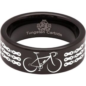 Friends of Irony Tungsten Carbide Bike Ring 8mm Wedding Band Anniversary Ring for Men and Women in Saudi Arabia