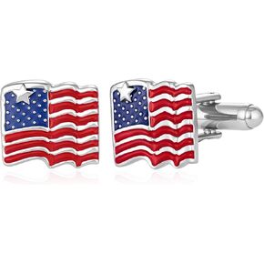 American Flag Cufflinks 925 Sterling Sliver Cuff Links Mens Business Wedding Jewelry Gifts for Men in Kuwait