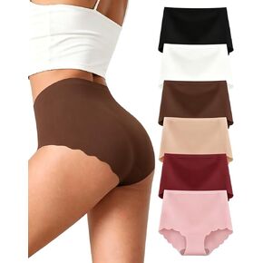 High Waisted Underwear for Women Seamless No Show Panties Tummy Control Full Coverage Breathable Stretch Briefs 6 Pack in Saudi Arabia