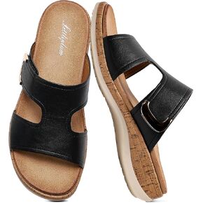 Littleplum Womens Sandals Arch Support Slides – Comfortable Flat Sandals for Women, Summer Breathable Flip-flops Walking Shoes for Beach,Travel in Saudi Arabia