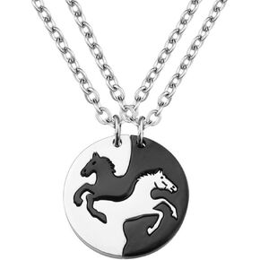 Stainless Steel Horse Matching Pendant Necklace for 2 Charm Choker Horse Lover Gift in Saudi Arabia
