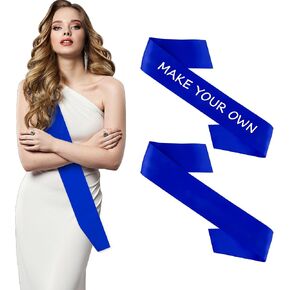 2Pcs Blue Sash - Custom Prom Queen Homecoming Pageant Senior Wreath Birthday Boy Sash, Satin Sash For Graduation Birthday Halloween Party in Saudi Arabia
