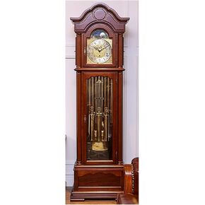 Grandfather Clocks Wooden Clock, Brown Cherry Finish, White Dial, Acrylic Crystal, Roman Numerals, Vintage Home Decor in Saudi Arabia