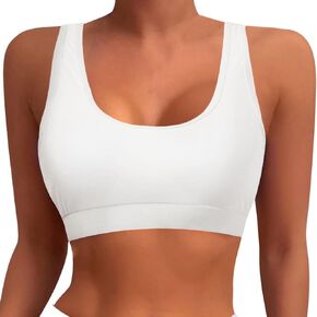 Swimsuits for Women Sports Bra Bikini Tops Racerback Swim Top Bathing Suits Padded Crop Tops Swimsuit in Kuwait