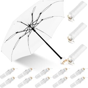 12 Pcs Wedding Umbrella for Guests, Foldable Bridal White Umbrellas Bulk in Saudi Arabia