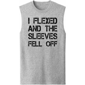 I Flexed and the Sleeves Fell Off Tank Top – Funny Gym Muscle Shirt for Men, Workout Humor Fitness Weightlifting Tee in Saudi Arabia