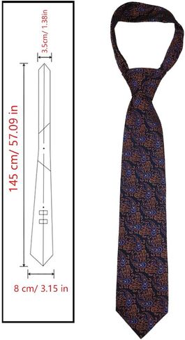3.15"/8cm Mens Cashew Floral Paisley Printed Tie, Jacquard Polyester Luxury Necktie for Men Wedding Formal Business in Saudi Arabia