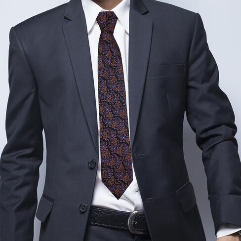 3.15"/8cm Mens Cashew Floral Paisley Printed Tie, Jacquard Polyester Luxury Necktie for Men Wedding Formal Business in Saudi Arabia