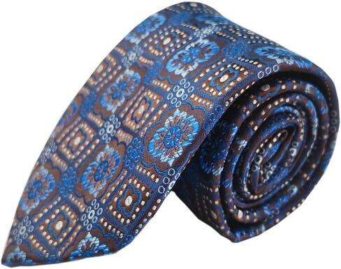 3.15"/8cm Mens Cashew Floral Paisley Printed Tie, Jacquard Polyester Luxury Necktie for Men Wedding Formal Business in Saudi Arabia
