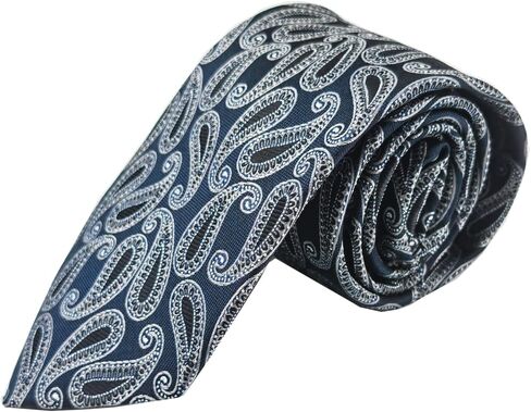 3.15"/8cm Mens Cashew Floral Paisley Printed Tie, Jacquard Polyester Luxury Necktie for Men Wedding Formal Business in Saudi Arabia