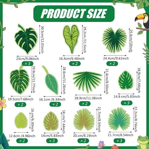Amyhill VBS Decorations 2026, 2 Pcs Rainforest Palm Leaf Curtain and 26 Pcs Cards Vacation Bible School Rainforest Party Supplies Tropical Jungle Theme Decor in Kuwait