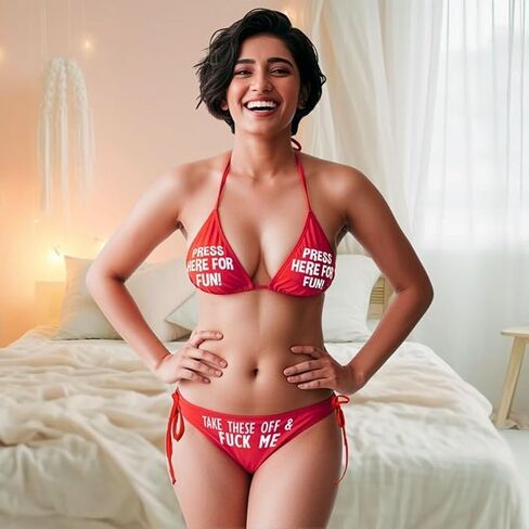 exciting Lives Babydoll Lingerie Set Strap Bodysuit Bra Panty Lingerie Set - Gift for Anniversary, Christmas Day, Dating, for Girlfriend, Wife, Bride-to-be, Newlyweds Red in Saudi Arabia