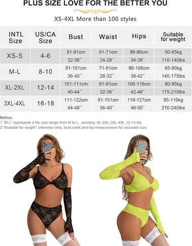 Womens Sheer Mesh Lingerie Set Deep V Lace Bodysuit with Sleeve Elastic Trim Plus Size Teddy Bra and Panty in Kuwait