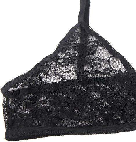 Womens Sheer Mesh Lingerie Set Deep V Lace Bodysuit with Sleeve Elastic Trim Plus Size Teddy Bra and Panty in Kuwait