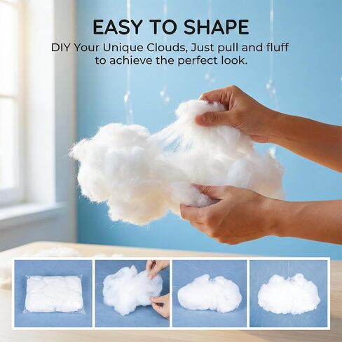 Cloud Ceiling Decor Hanging Clouds - MAQIHAN 3D Fake Clouds for Room Ceiling, White Cotton Clouds Decorations with Hooks for Baby Shower Party Classroom, Blue Sky Nursery Bedroom Hanging Decor in Kuwait