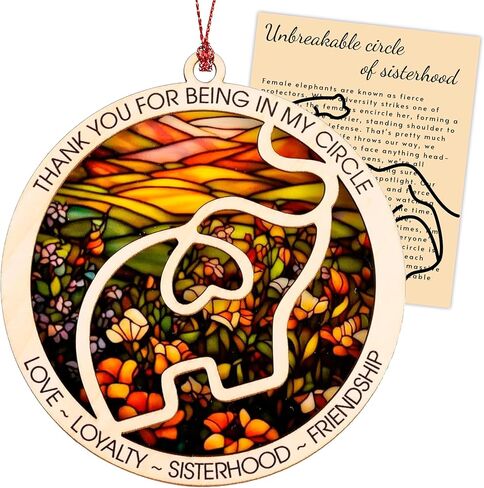 Elephant Gifts for Women, Gifts for Best Friend for Friends, Friendship Elephant Suncatcher Story Card, Meaningful Friendship Gifts for Women, Birthday Gift for Best Friends, Sisters in Saudi Arabia