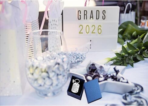 2026 Graduation Gifts Keychain with Inspirational Bible Verses, Faith Based Senior Gift for Her Him, Christian Graduate Encouragement Gift, Blue Velvet Pouch & Gift Box in Saudi Arabia