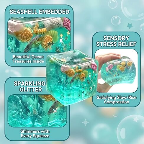 Seashell Squishies, Ice Cube Fidget, Sensory Stress Relief Tool for Focus and Anxiety, Office and Travel Sensory Tool, A Reliable Choice for Friends' Gifts in Saudi Arabia