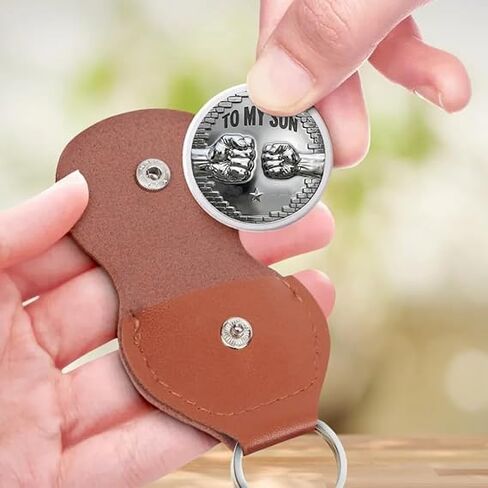 To My Son I Believe In You Pocket Hug, Encouragement Coin Keychain Keepsake From Dad Inspirational Accessory Gift Jewelry in Saudi Arabia