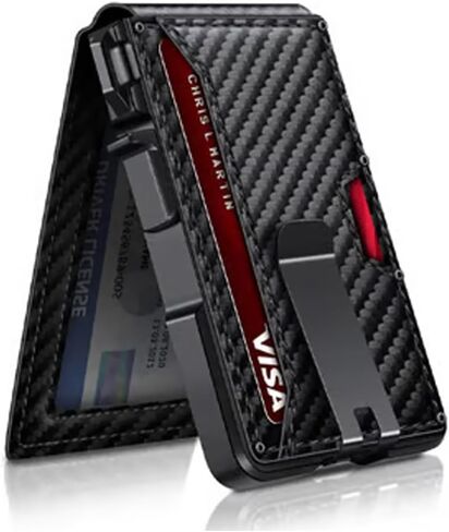 SakerPlus Wallet Anti-Theft Aluminum Alloy Card Holder, Wallet for Men, Slim Minimalist Metal Wallet, RFID Blocking Style Card Case, Front Pocket Design (black) in Kuwait