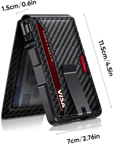 SakerPlus Wallet Anti-Theft Aluminum Alloy Card Holder, Wallet for Men, Slim Minimalist Metal Wallet, RFID Blocking Style Card Case, Front Pocket Design (black) in Kuwait