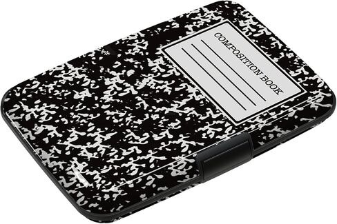 Credit Card Holder, Slim Aluminum RFID Blocking Wallet Debit Card Protector Organizer Metal Case, Black Composition Book in Saudi Arabia