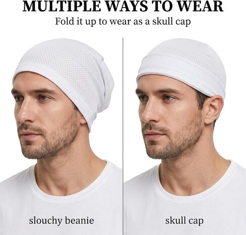 2 Pack Summer Beanies for Men & Women - Lightweight Breathable Skull Cap for Running, Hiking, Daily Wear in Saudi Arabia