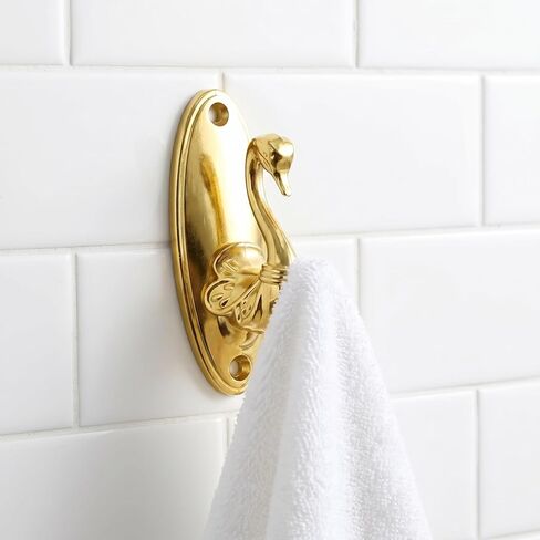 Curtain Tiebacks – Pair of Vintage Swan Style Gold Curtain Holdbacks, Swan Decor Drapery Tieback Hooks, Brass Curtain Holdbacks, Vintage Curtain Tiebacks Hooks for Window Treatment in Saudi Arabia